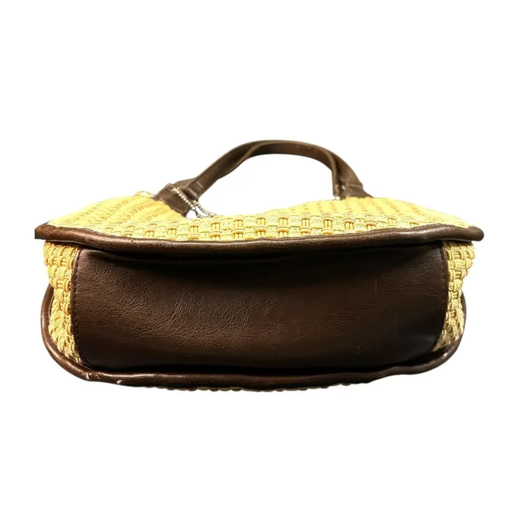 The Sak Tan Woven Crossbody Bag with Dark Brown Trim - Picture 4 of 12
